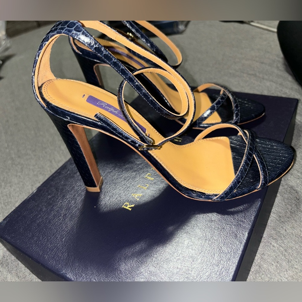 purple label ralph lauren strappy heels